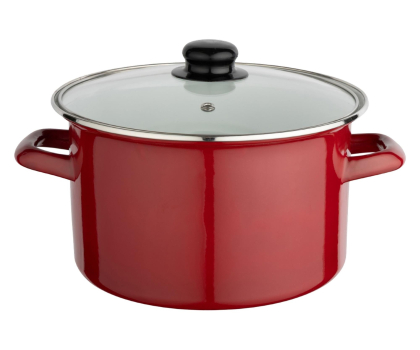 Naczynie do gotowania Altom Garnek emaliowany 24 cm 4,6 l pokrywka merlot indukcja